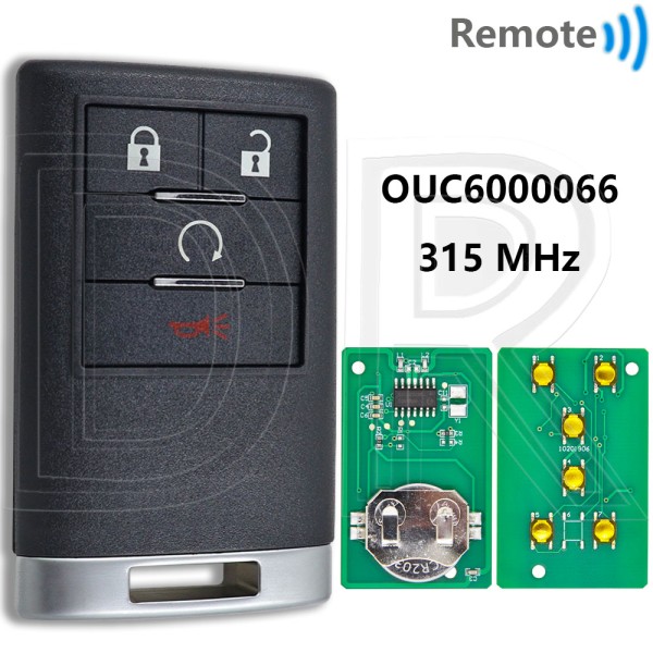 Cadillac Escalade 4 Button Remote 2007-2014 For OUC6000066 | Aftermarket